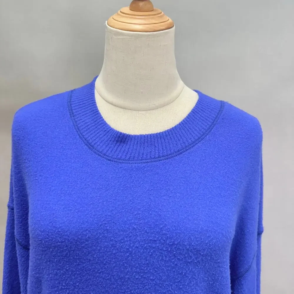Free People Beach TGIF Pullover Sweater In Royal‎ Blue Size Extra Small
